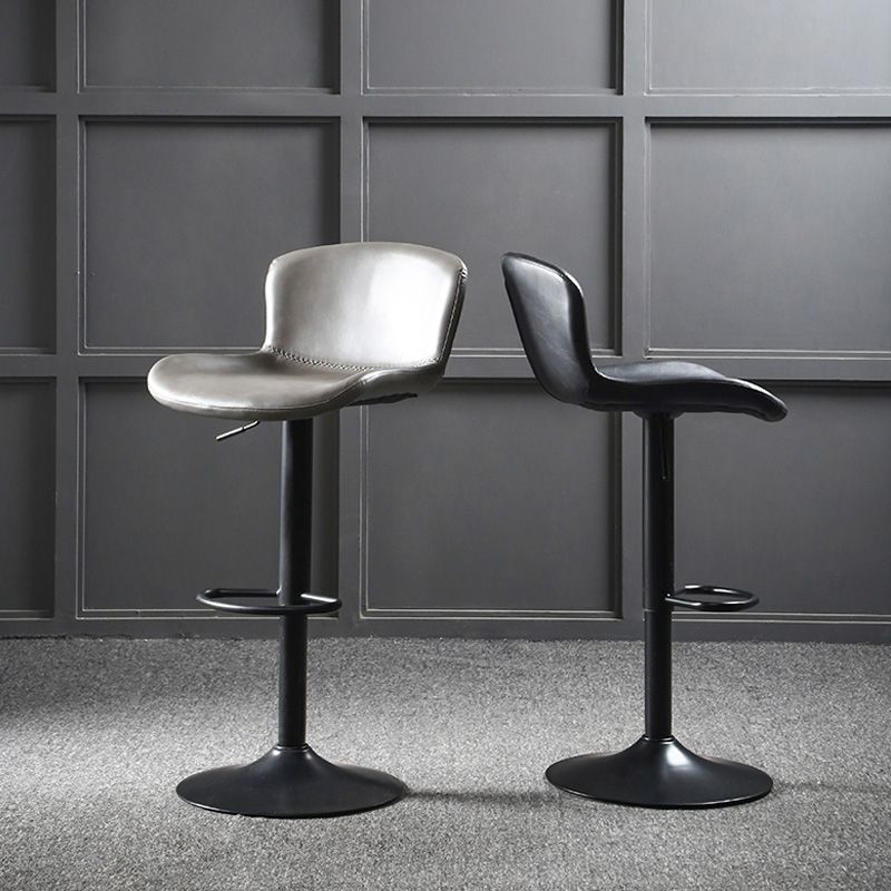 Modern Backrest Rotatable Counter Stool Iron Bar Stool with Cushion and Pedal