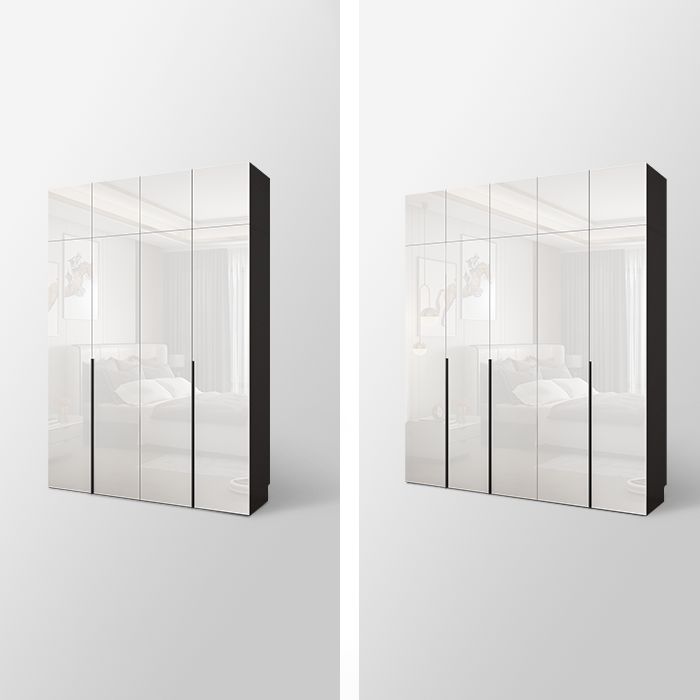 Contemporary Style Wood Wardrobe White Colour Wardrobe Closet with 1 Drawer