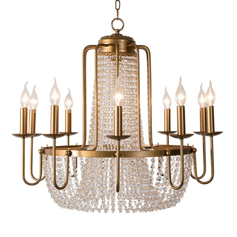 American Style Metal Chandelier Light Fixtures Multi-Head Suspension Pendant Lamps