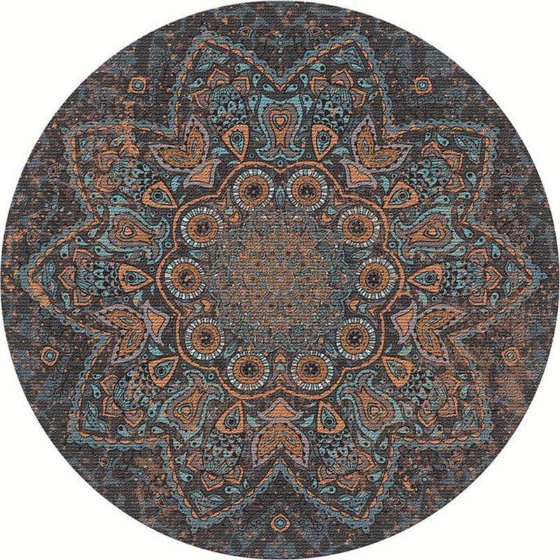 Exotic Moroccan Rug Multi Color Flower Pattern Rug Anti-Slip Pet Friendly Stain Resistant Carpet for Home