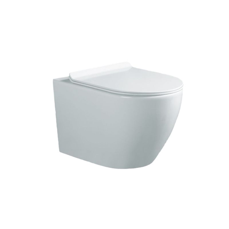 Modern Ceramic Flush Toilet Wall Hung Urine Toilet with Slow Close Seat for Washroom