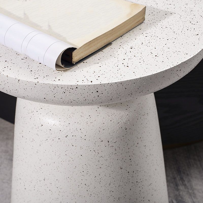 Round White Metal Coffee Table Pedestal 1 Single Cocktail Table
