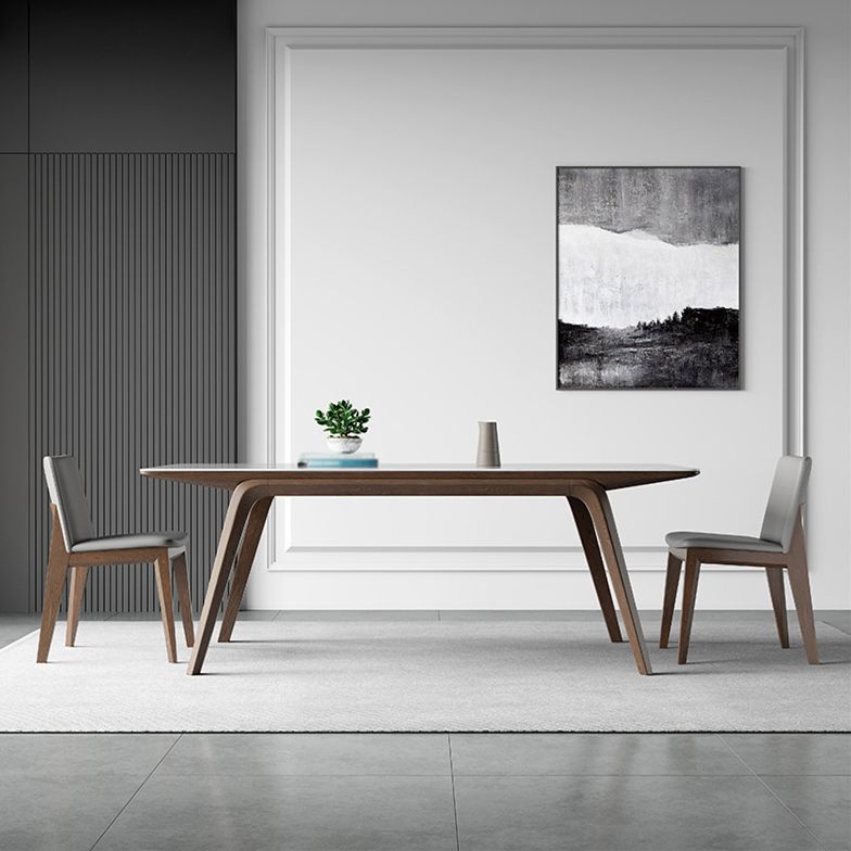 Modern Style Rectangle Table Set 1/2/3/4/5/7 Pieces Dining Set with Wood Legs
