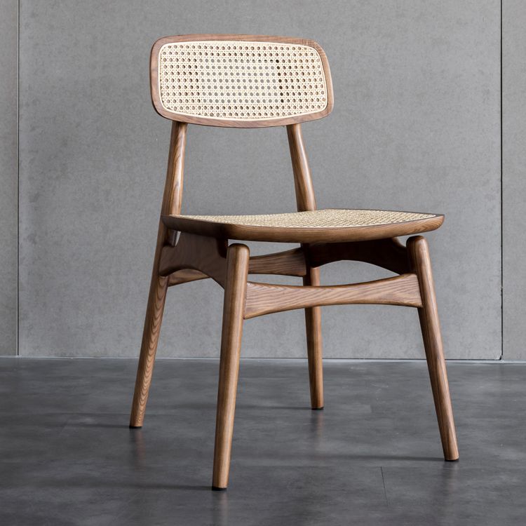 Contemporary Solid Wood Open Back Armless Dining Chair for Home