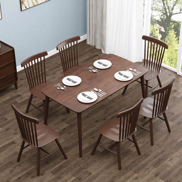 Contemporary Solid Wood Rectangle Shape Dining Table Kitchen Dining Table with 4 Legs