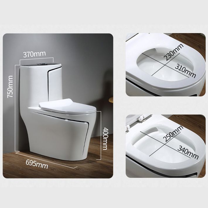 Floor Mount Flush Toilet Skirted Traditional One-Piece Toilet with Slow Close Seat