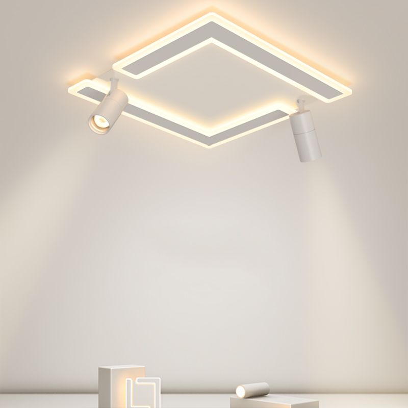 Plafonniers de simplicité blanche avec projecteurs Plafonnier encastré à LED