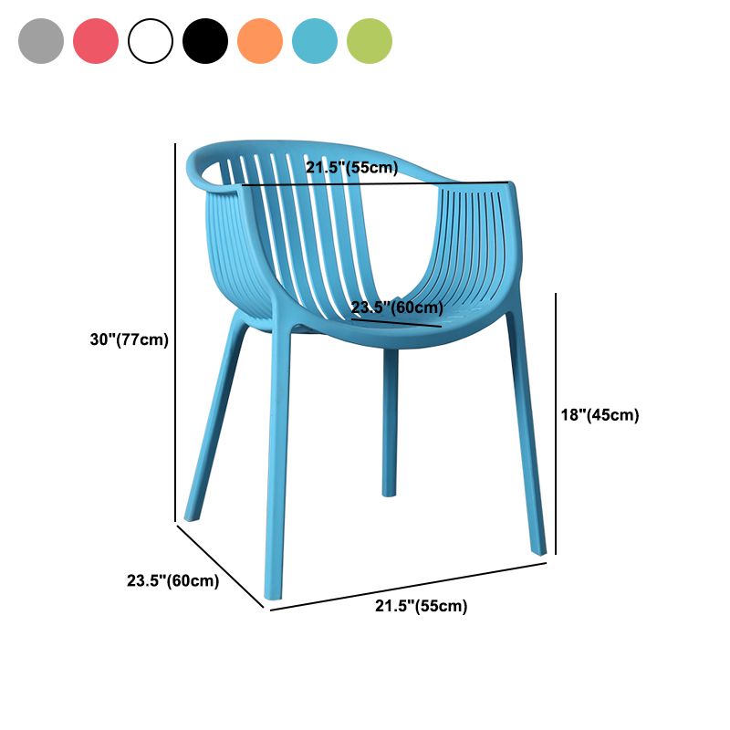 Contemporary Dining Chairs Arm Chair with Plastic Legs for Home
