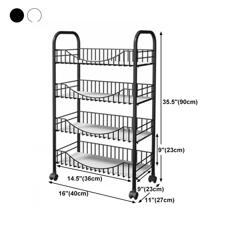 10.63"W Bookshelf Contemporary Style Bookcase with Casters for Home Office