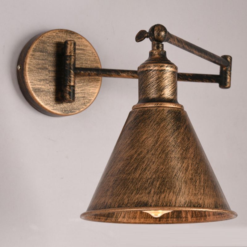 1-Light Wall Sconce Industrial Style Metal Wall Lighting for Bedroom