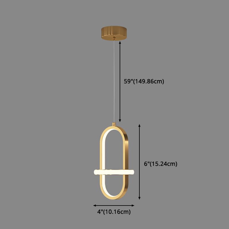 Metal Geometric Pendant Lighting Fixture Minimalist LED Pendant Ceiling Light for Bedroom