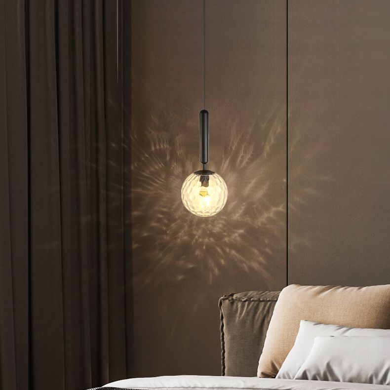 Globe Shaped Wall Sconce Modern Minimalist Style Glass 1 Light Sconces for Bedroom