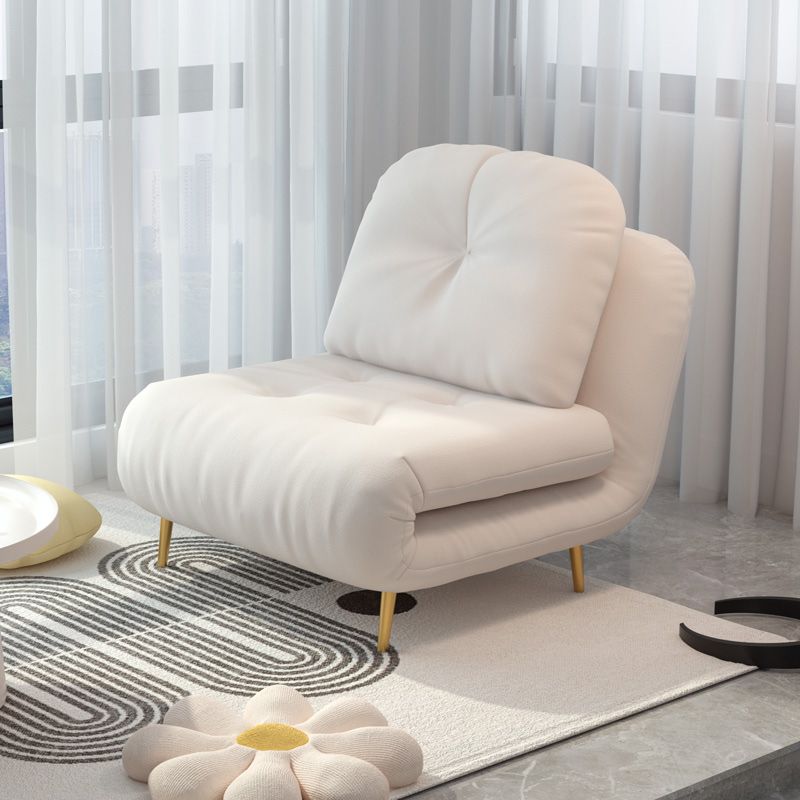 Glam Tufted Sofa Bed Fabric Upholstery Convertible Sofa in White