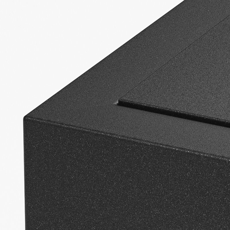 Square Contemporary Waterproof Pillar Light in Black for Courtyard