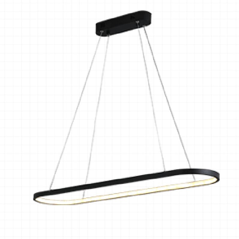 Contemporary Linear Shape Pendant Lighting Fixture Metal 1 Light Island Pendant Light