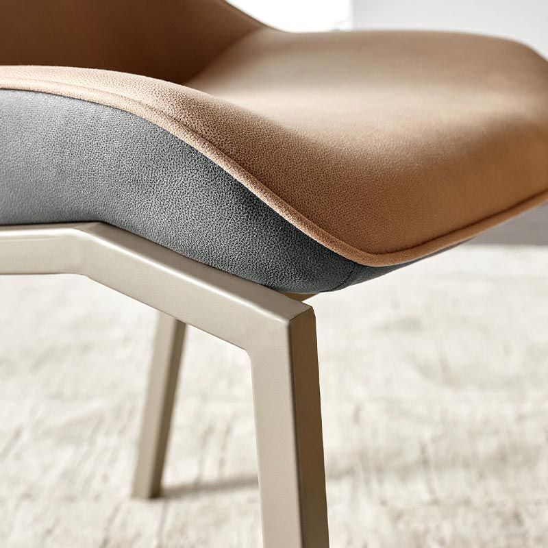 Modern Style Parsons Side Chair Indoor Dining Chair with Metal Base