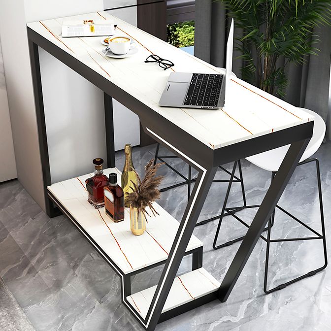 1/2/3 Pieces Balcony Bar Table Set Gorgeous Style Metal Home Bar with Foot Bar Stools