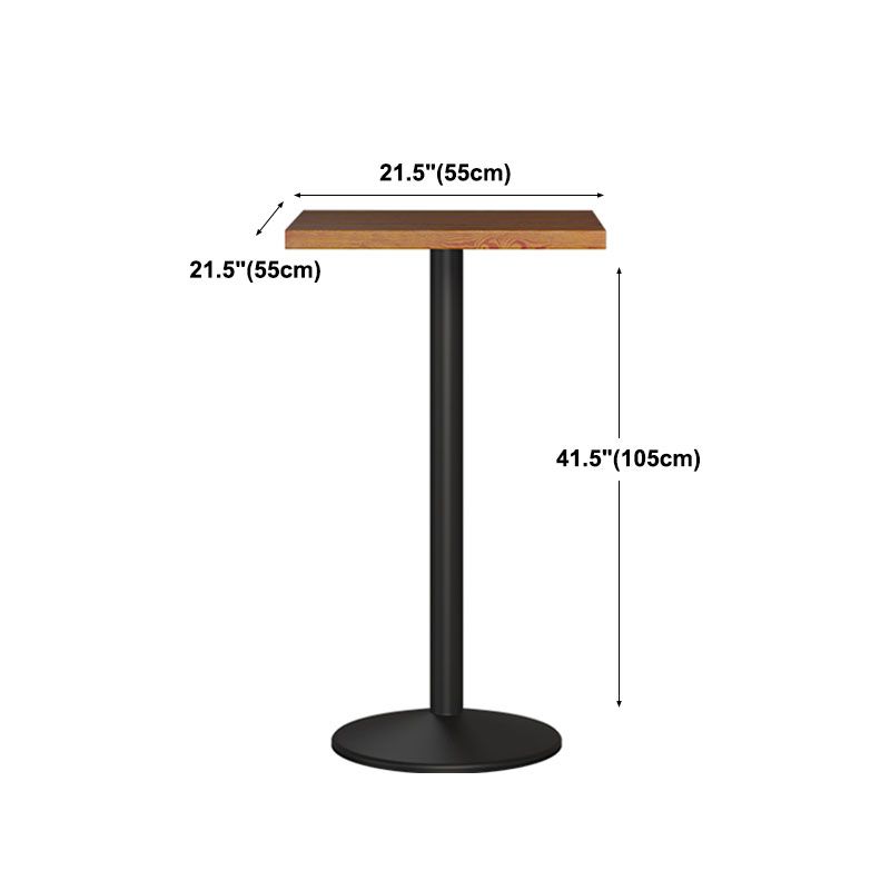Industrial Wood Top Counter Table Black Metal Base Table for Coffee Shop