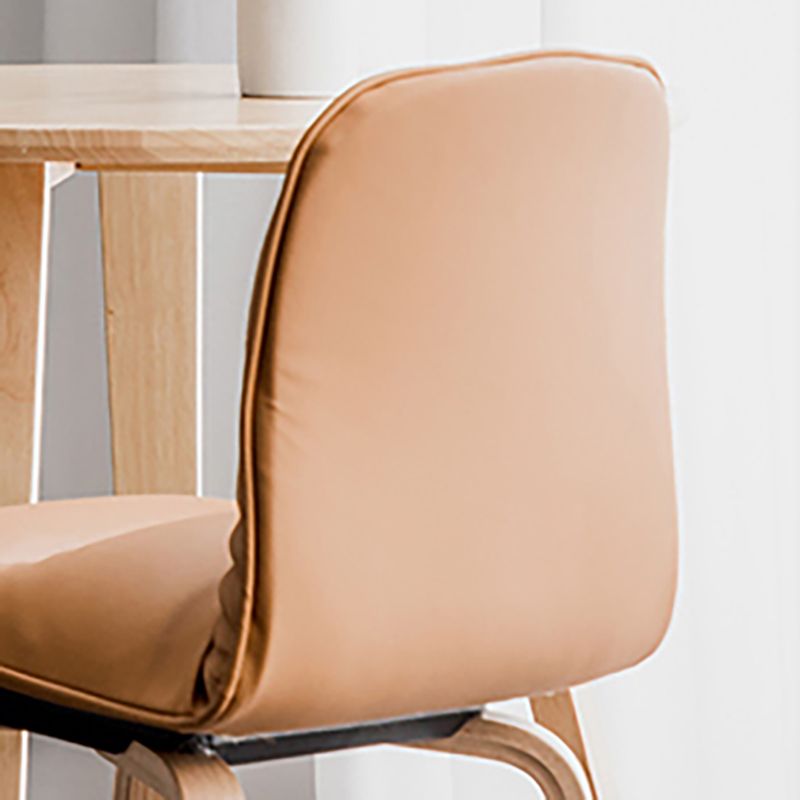 Sillas de comedor escandinavas de piel sintética, silla con respaldo sólido sin brazos