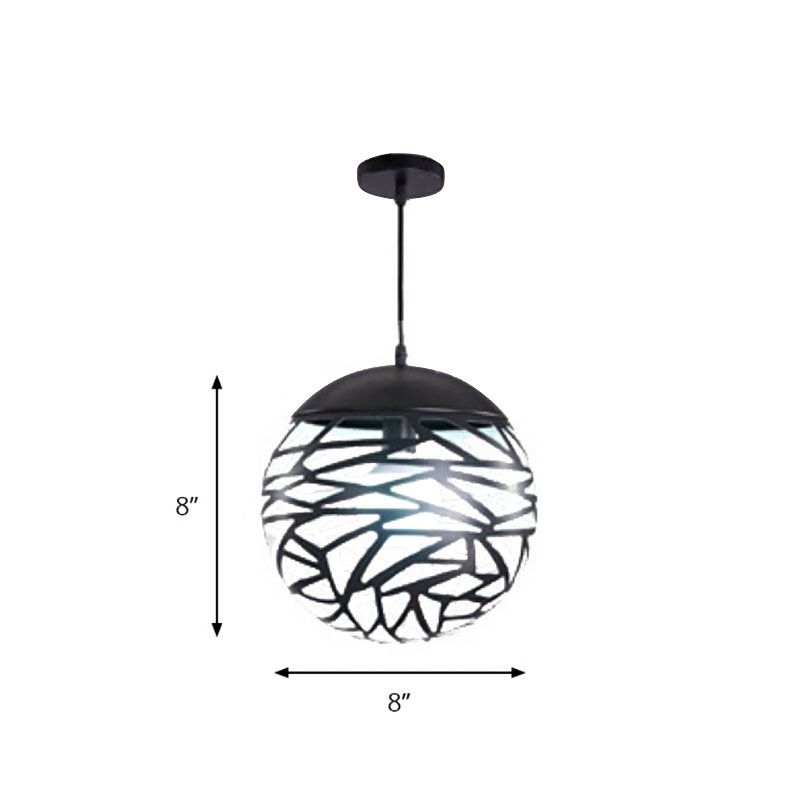 Luz de comedor de luz colgante de globo hueco metálico 1 Luz de colgante contemporáneo de luz