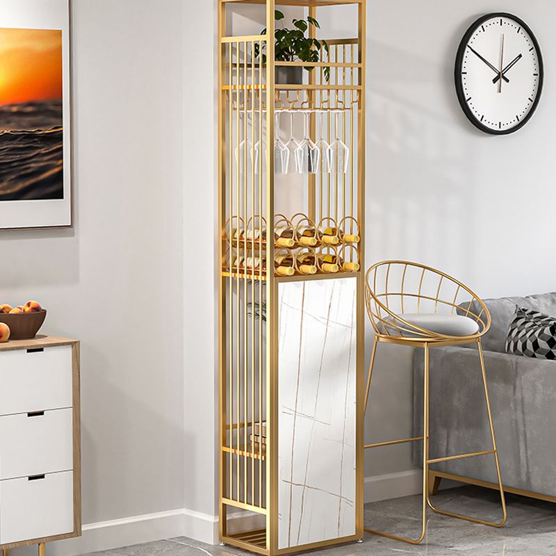 Glam Folding Bar Table Set 1/2 Pcs Bar Table and Bar Stools with Metal Frame