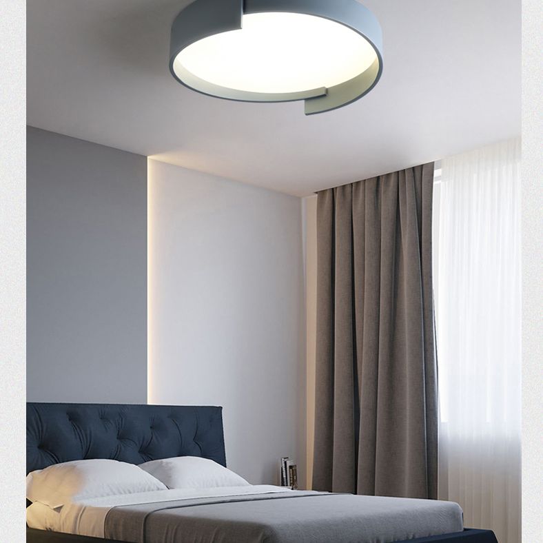Round LED Ceiling Light Fixture Macaron Acrylic Bedroom Flush Mount Recessed Lighting