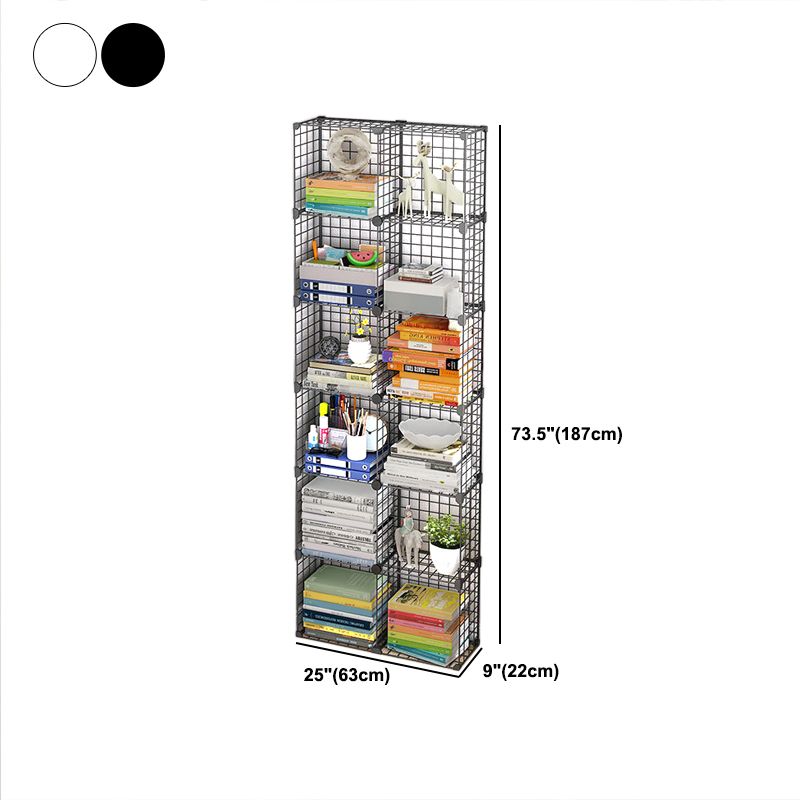 Contemporary Metal Bookcase Closed Back Bookshelf for Living Room
