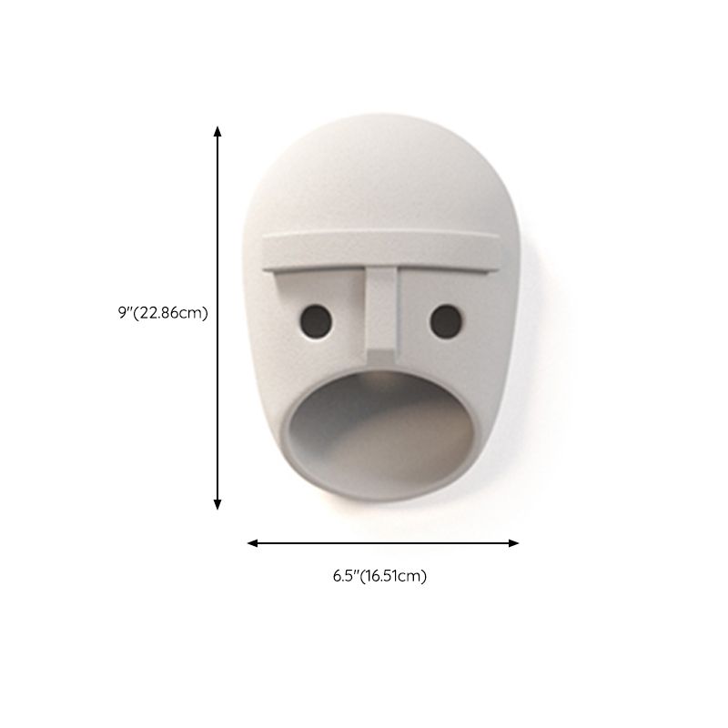 Modern Metal Wall Sconce Mask Shape Wall Light with Resin Shade for Living Room