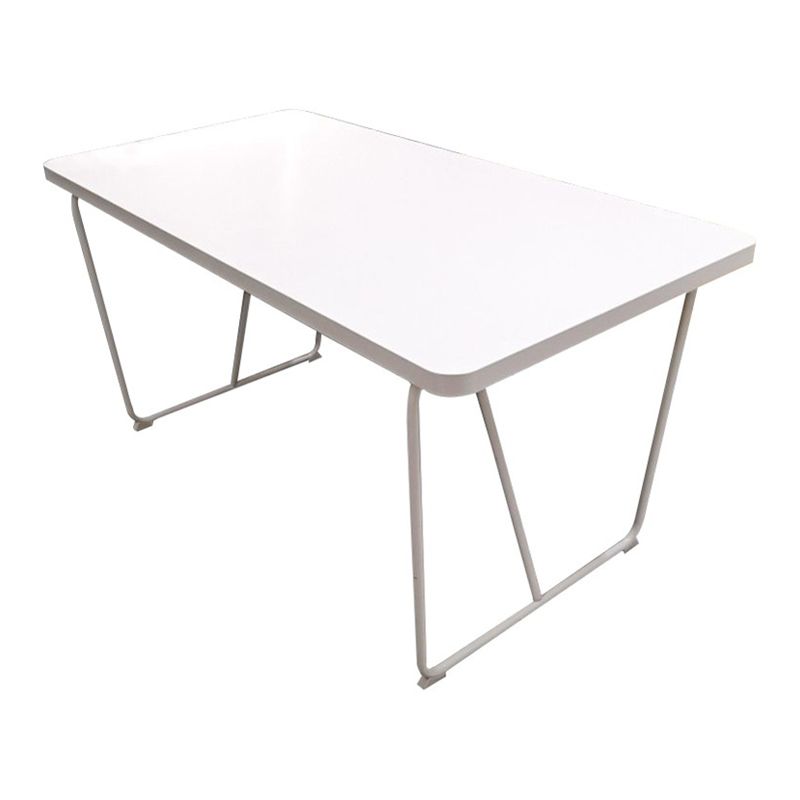 Rectangle Shape Luxury Dining Table White Sled Base Table with Solid Wood