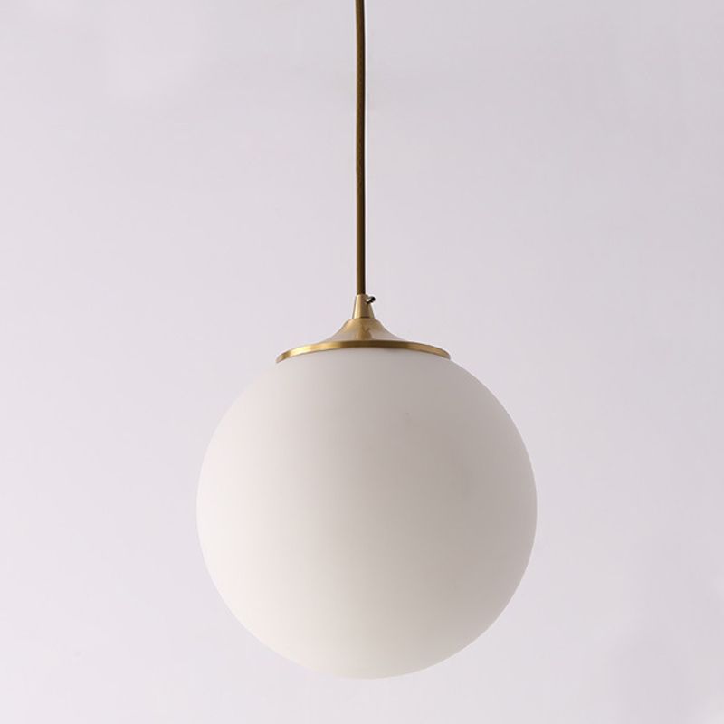 Contemporary Hanging Ceiling Light Global 1-Light White Glass Ceiling Pendant Light