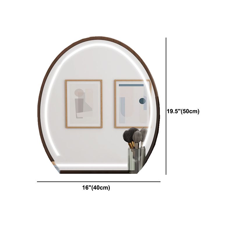 Natural/Brown Wooden Vanity with Mirror, 2 Drawers Dresser - 27.56"/31.5" W