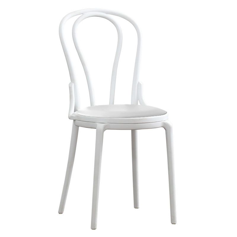 Silla trasera Windsor contemporánea, silla sin brazos de comedor de plástico para el hogar