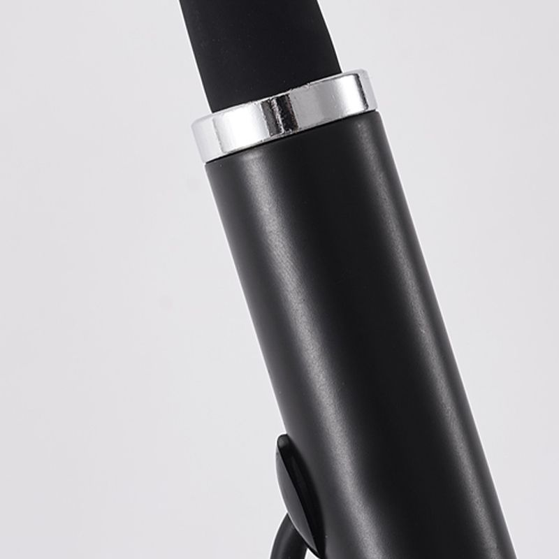 Linear Shape Metal Floor Light Modern Style 1 Light Floor Light Fixtures in Black