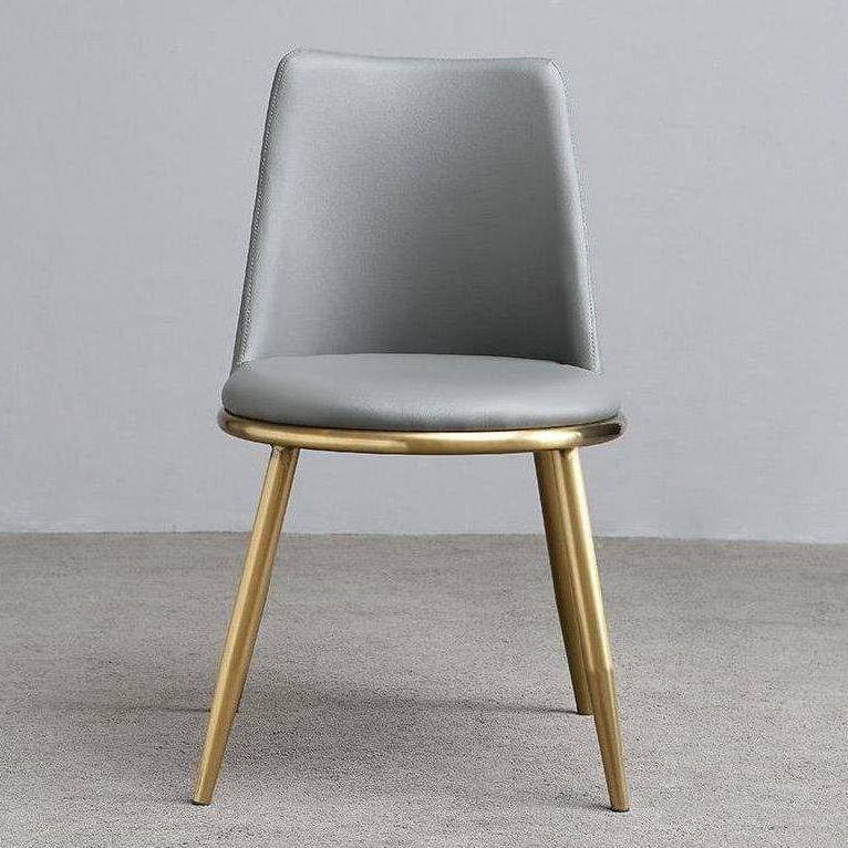 Modern Style Dining Chairs Armless Chair with Metal Legs for Kitchen