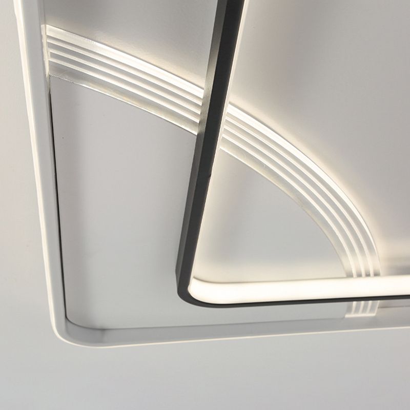 Plafonnier LED minimaliste plafonnier géométrique noir et blanc avec abat-jour en acrylique