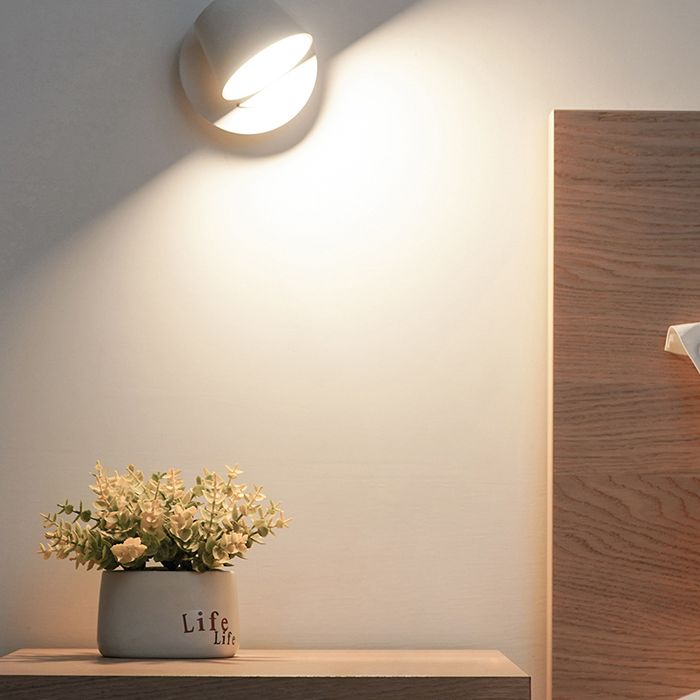 350 ° roteerbare cilindrische LED -wandlamp eigentijds minimalisme Bedide LED leeslampje met onafhankelijke schakelaarontwerp