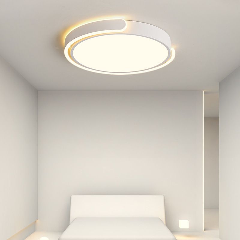 Eenvoud Ronde Flush Mount Verlichting Metaal LED Slaapkamer Plafond Mount Licht Profiel