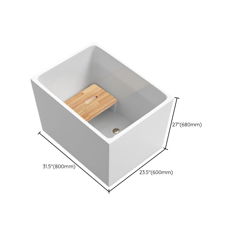 Modern Rectangle Acrylic Bathtub Freestanding Bathtub with Drain Bath Tub(without Plank)