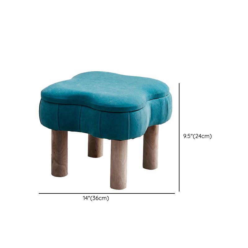 Solid Color Fabric Standard Stool Modern Simple Unique Shape Upholstered Footstool