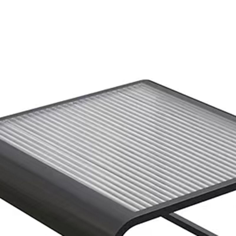 Glass Top Cocktail Table Square Open Shelf Minimalist Coffee Table