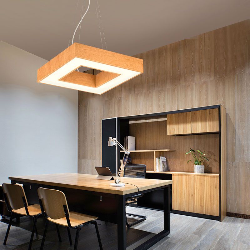 Luminaire léger de suspension carrée légère modernisme en métal LED lustre pour le bureau