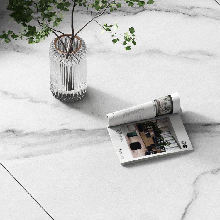 52" Extendable Round Dining Table Modern Adjustable Sintered Stone Top Table with 4 Legs