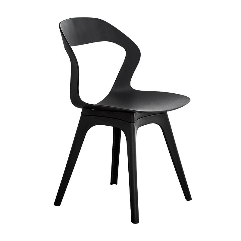 Ensemble de chaises de salle à manger en plastique, chaise d'appoint pour la maison scandinave, intérieur, dossier ouvert