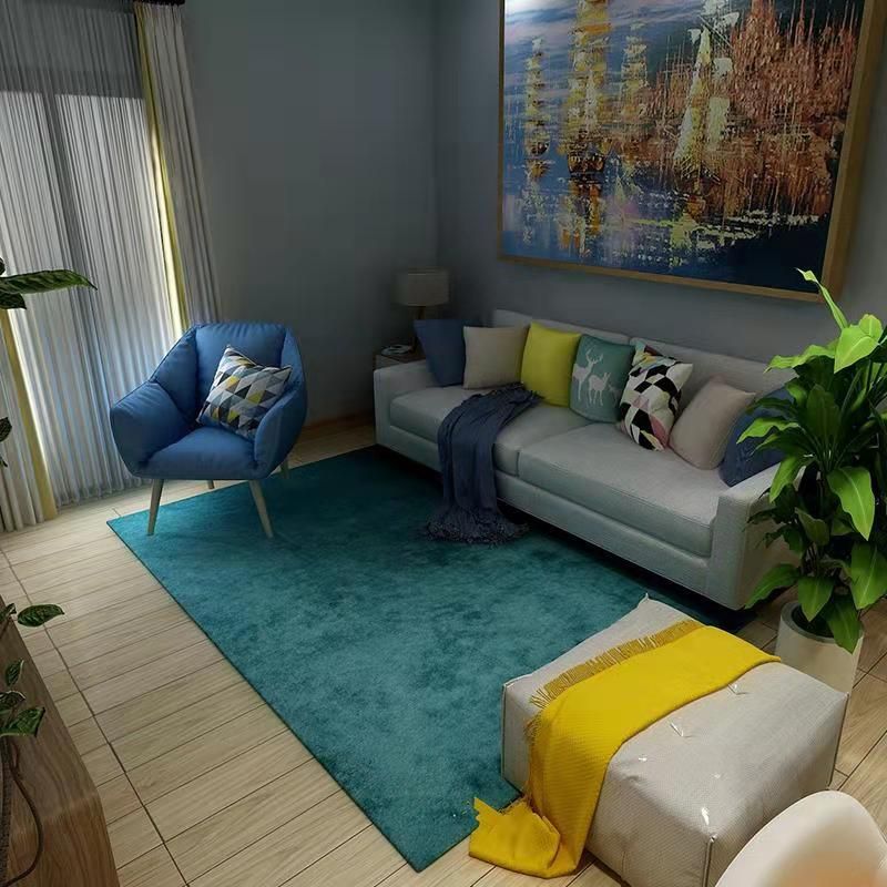 Grey Geometric Print Carpet Modern Polyester Area Rug Stain Resistant Rug for Home Decor