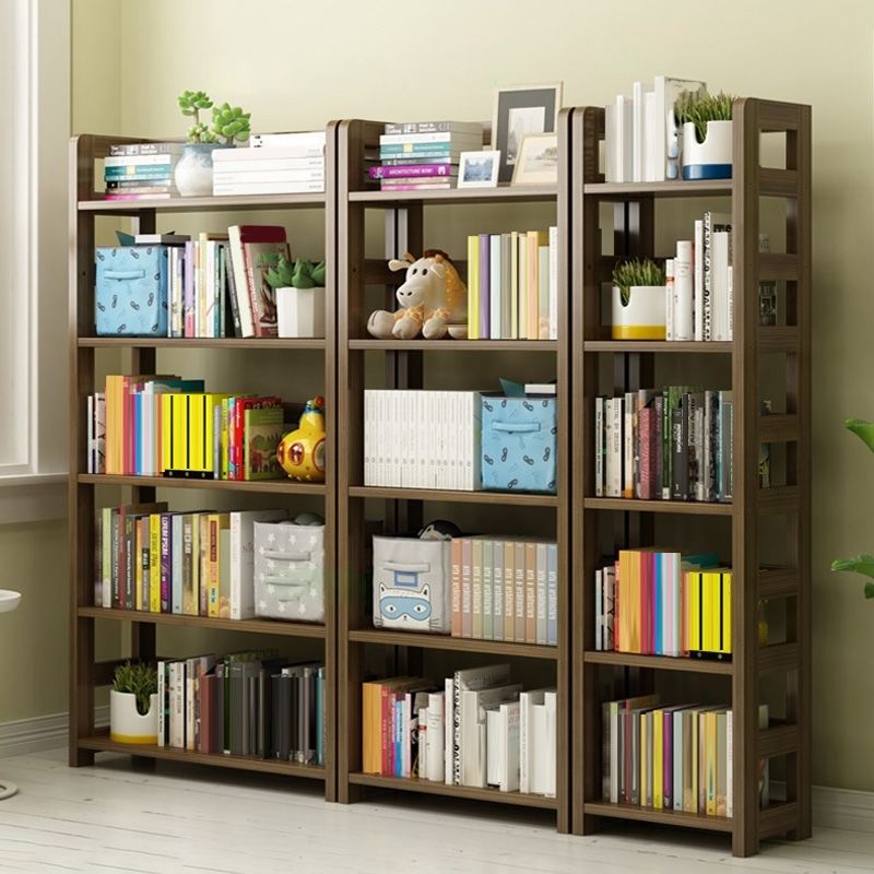 Modern Style Open Bookshelf Solid Wood Etagere Shelf Bookcase