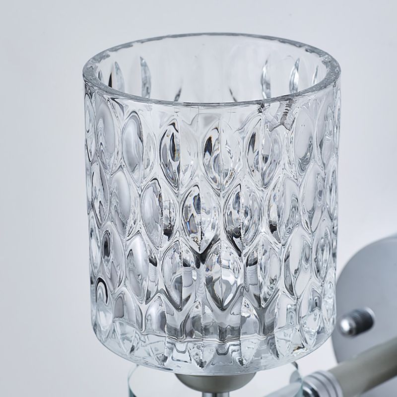 Applexion murale en verre aléatoire 1 Lumière Lumière de style moderne, finition noire / chromée