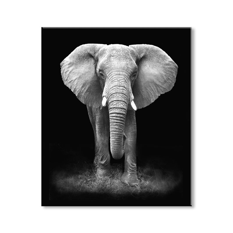 Elephant Wall Decor Contemporary Textured Family Room Wrapped Canvas in Soft Color