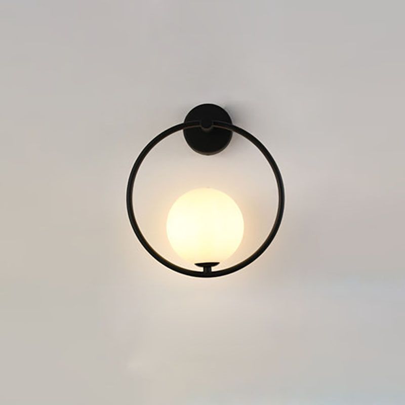 Globe Glass Wall Lamp in Modern Style Metal 1-Light Wall Light for Bedroom