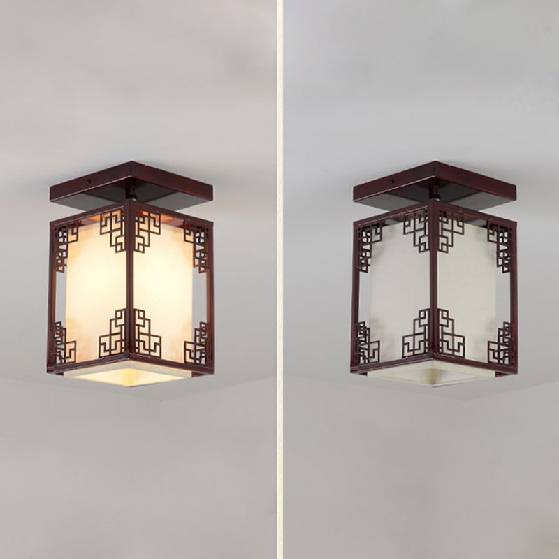 Fabric Close to Ceiling Lighting Rectangle Traditional Ceiling Flush Mount Light