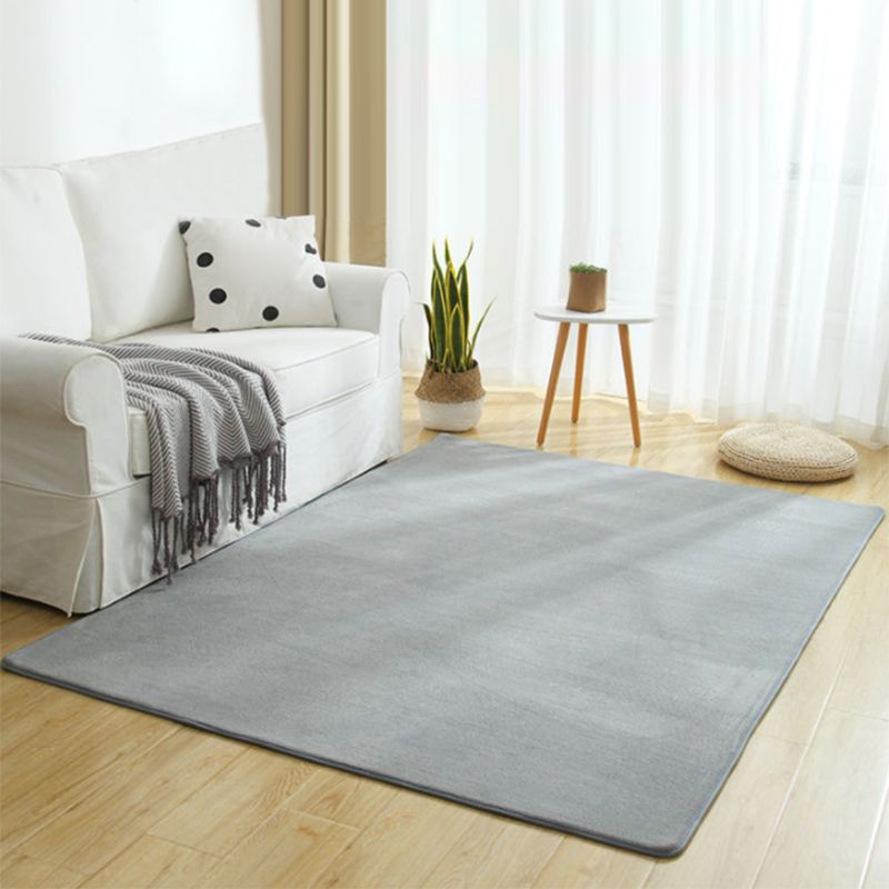 Tapis gris salon de couleur pure de tapis de tapis en polyester
